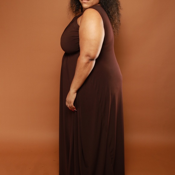 CHOCOLATE SPRING/SUMMER MAXI DRESS - Picture 2 of 5